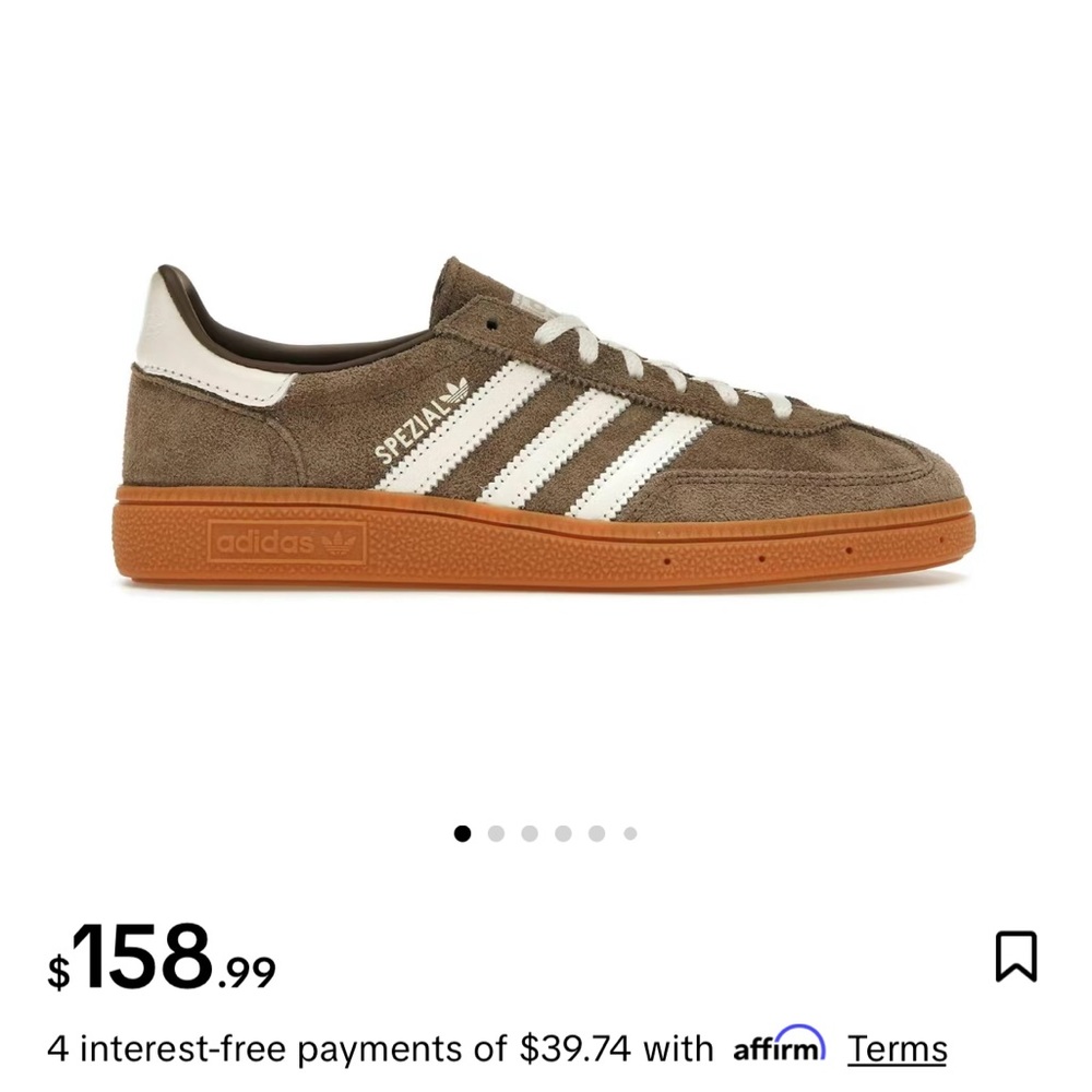Adidas Spezial Taupe and White Sneakers